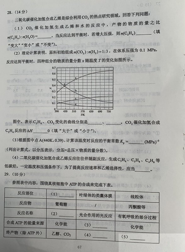 理综全国卷三2020试题（答案+估分系统链接）