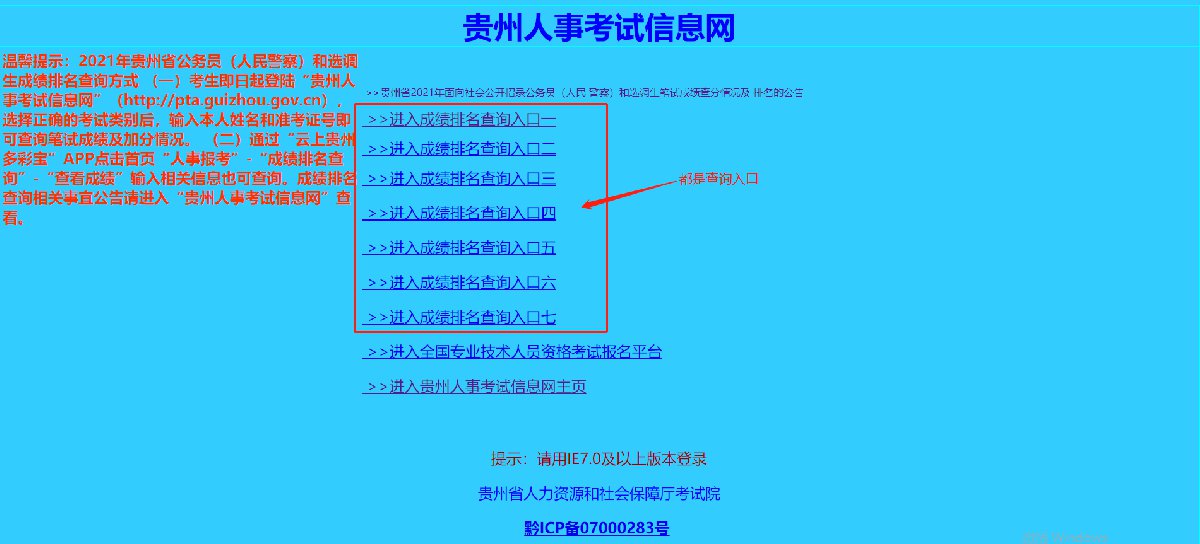 贵州公务员成绩排名查询入口（附流程图解）