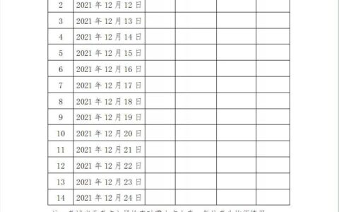 贵州省2022考研考前14天体温测量登记表下载方式