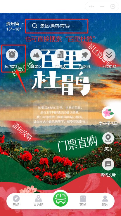 毕节百里杜鹃景区在一码游贵州上怎么预约？