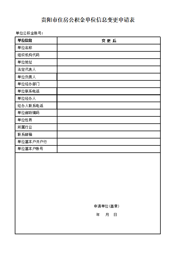 贵阳市单位（企业）公积金基本信息变更如何办理？